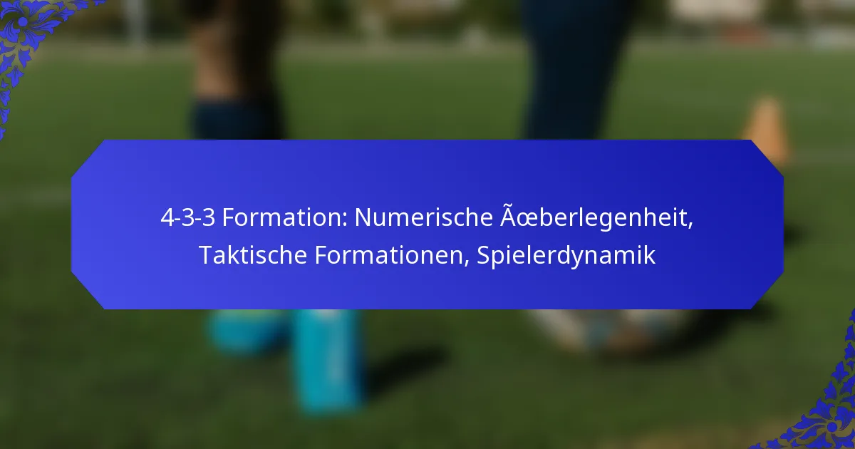 4-3-3 Formation: Numerische Überlegenheit, Taktische Formationen, Spielerdynamik