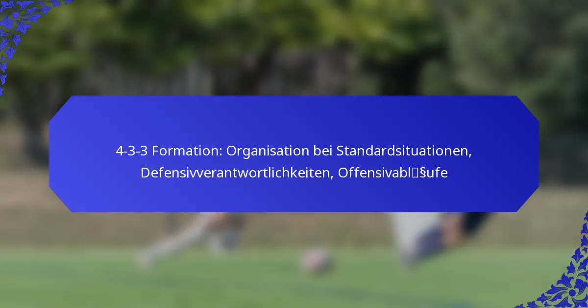4-3-3 Formation: Organisation bei Standardsituationen, Defensivverantwortlichkeiten, Offensivabläufe