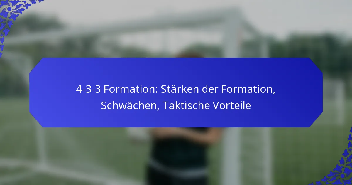 4-3-3 Formation: Stärken der Formation, Schwächen, Taktische Vorteile